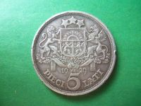 Лот: 18572213. Фото: 2. Латвия 5 лат 1929 г.,крупное серебро... Монеты