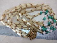 Лот: 24396541. Фото: 2. Бусы 3-рядные. Сатиновое стекло... Ювелирные изделия, бижутерия, часы