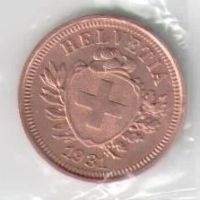 Лот: 9883935. Фото: 2. Швейцария 1 раппен 1931 год (с1-4... Монеты