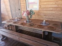 Лот: 19479784. Фото: 5. Стол две лавки массив сосны