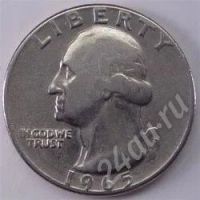 Лот: 272804. Фото: 2. США. Квотер (25 цент) 1965г. Монеты