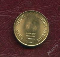 Лот: 2088718. Фото: 2. (№1928) индия 5 рупи 2010г. мария... Монеты
