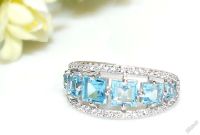 Лот: 5930710. Фото: 3. Кольцо с топазами Swiss blue и... Красноярск