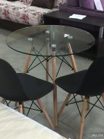Лот: 16183764. Фото: 2. Стол Eames реплика стекло диаметр... Кухонная мебель