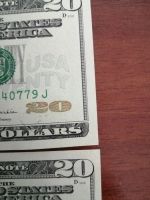 Лот: 25554325. Фото: 2. Доллары сша одинаковые номера. Банкноты