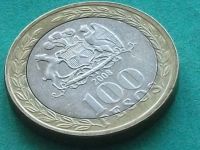 Лот: 11684719. Фото: 6. Монета 100 песо сто Чили 2008...