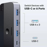Лот: 21590959. Фото: 3. KVM-переключатель UGREEN USB 3... Компьютеры, оргтехника, канцтовары