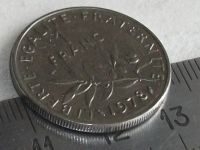 Лот: 8326877. Фото: 2. Монета 1 франк один Франция 1978... Монеты
