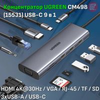 Лот: 21590960. Фото: 2. USB-хаб UGREEN CM498 USB-C to... Периферия