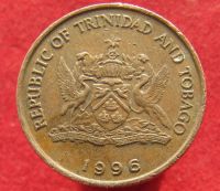 Лот: 15390576. Фото: 2. Тринидад и Тобаго 5 центов, 1996г. Монеты