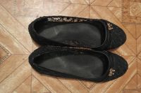 Лот: 8051189. Фото: 3. Балетки черные под кружево + бантик... Одежда, обувь, галантерея