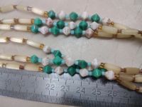 Лот: 24396541. Фото: 6. Бусы 3-рядные. Сатиновое стекло...