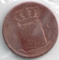 Лот: 14388852. Фото: 2. Голландия Нидерланды 1 цент 1827... Монеты