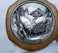Лот: 6723373. Фото: 2. Кол. панно,2 шт.Зима и на рыбалке... Антиквариат