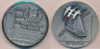 Лот: 19203522. Фото: 2. Франция 1989 Медаль Гавр 200 лет... Значки, медали, жетоны