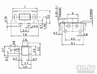 Лот: 8573195. Фото: 2. Кнопка 3х6х3.5 для брелка автосигнализации... Оснащение, оборудование, аксессуары