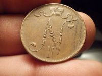 Лот: 12640590. Фото: 4. 5 пенни 1917 года. Русская Финляндия... Красноярск