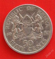 Лот: 1792902. Фото: 2. (№1627) 50 центов 1980 (Кения). Монеты