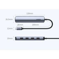 Лот: 21574398. Фото: 2. USB-хаб UGREEN USB-C to 4x USB... Периферия