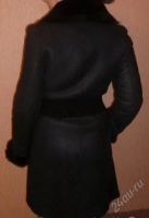 Лот: 1658943. Фото: 3. Дубленка женская черная. Одежда, обувь, галантерея