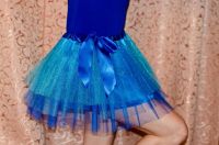 Лот: 7279548. Фото: 3. Пышная юбка-пачка синяя с бирюзовым... Одежда, обувь, галантерея