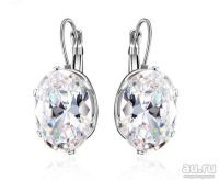 Лот: 13120810. Фото: 6. Серьги с крупным прозрачным кристаллом