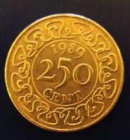 Лот: 19509670. Фото: 2. Суринам 250 центов 1989 KM# 24. Монеты