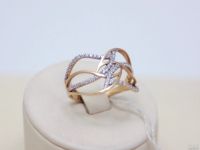 Лот: 13829833. Фото: 2. ЗОЛОТОЕ КОЛЬЦО С ФИАНИТАМИ 3,04... Ювелирные изделия, бижутерия, часы