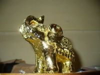 Лот: 14845393. Фото: 2. Новая золотая фигурка слона. Сувениры