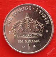Лот: 1792861. Фото: 2. (№1612/LF) 1 крона 2002 (Швеция... Монеты