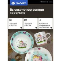 Лот: 24370366. Фото: 3. Набор посуды керамика, 3 шт, Единорог... Дети растут