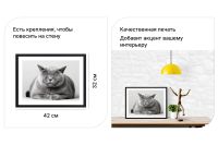 Лот: 23948455. Фото: 2. Постер в раме Hoff Улыбчивый кот. Живопись, скульптура, фото