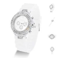 Лот: 3339913. Фото: 2. Белые новые часы Geneva Crystal... Часы, аксессуары