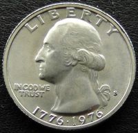 Лот: 11542521. Фото: 2. США монета 25 центов 1976 год... Монеты