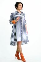 Лот: 14026707. Фото: 6. Платье -рубашка "Ярусы" синяя...