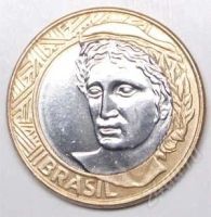 Лот: 1588286. Фото: 2. Бразилия. 1 реал 2003г. Биметалл... Монеты