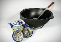 Лот: 15818935. Фото: 2. Чугунный казан 22 л. с круглым... Посуда, кухонная утварь