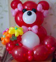 Лот: 5089469. Фото: 2. Медведь из шаров с ромашками... Сувениры, подарки
