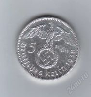 Лот: 401353. Фото: 2. 5 Рейхсмарок. Фашисткая Германия... Монеты