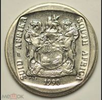Лот: 18731444. Фото: 2. Южная Африка ЮАР 2 рэнда1990. Монеты