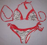 Лот: 16050979. Фото: 2. купальник 42-44 зебра с красными... Женская одежда
