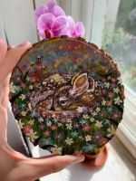 Лот: 20591254. Фото: 2. Рисунок на спиле дерева. Изобразительное искусство