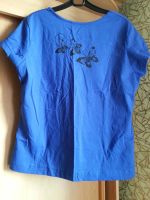 Лот: 9132591. Фото: 2. Новая синяя футболка с бабочками. Женская одежда