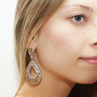 Лот: 6494420. Фото: 4. Эксклюзив! Серьги с разноцветными...