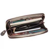 Лот: 12663496. Фото: 5. Кошелек на молнии коричневый...