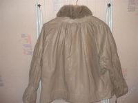 Лот: 849137. Фото: 2. кожанная куртка с норковым воротником... Женская одежда