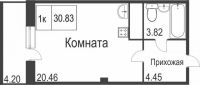 Лот: 11369390. Фото: 6. Продам 1-комн. кв. 31.14 кв.м...