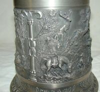 Лот: 11447964. Фото: 6. Кружка пивная оловянная Охота...