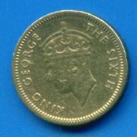 Лот: 9384051. Фото: 2. Гонконг 5 центов 1950 Георг 6... Монеты