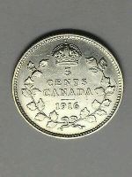 Лот: 11182471. Фото: 2. 5 центов 1916 год. Монеты